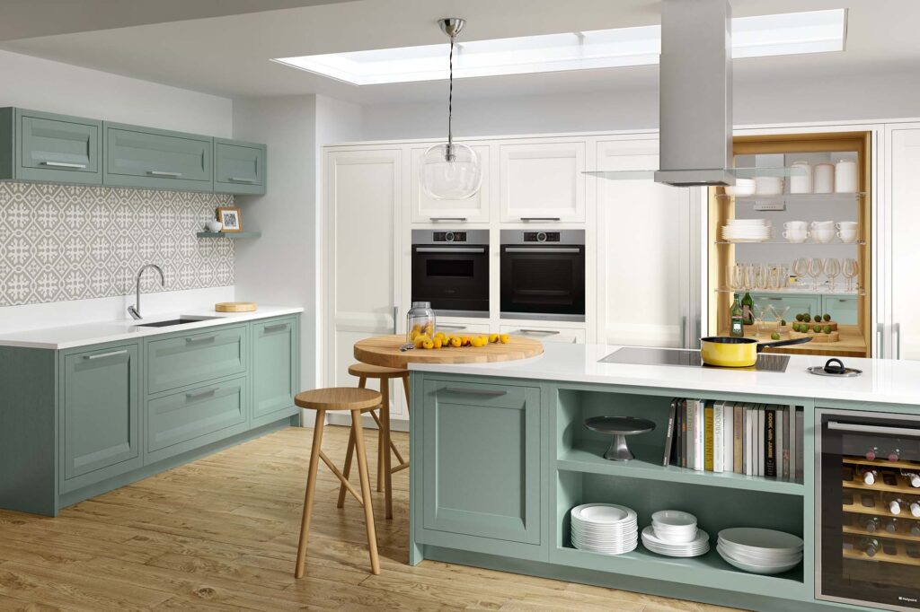 Caledonia Kitchens Talmine Painted, Summer Sky and Cloudy Dawn
