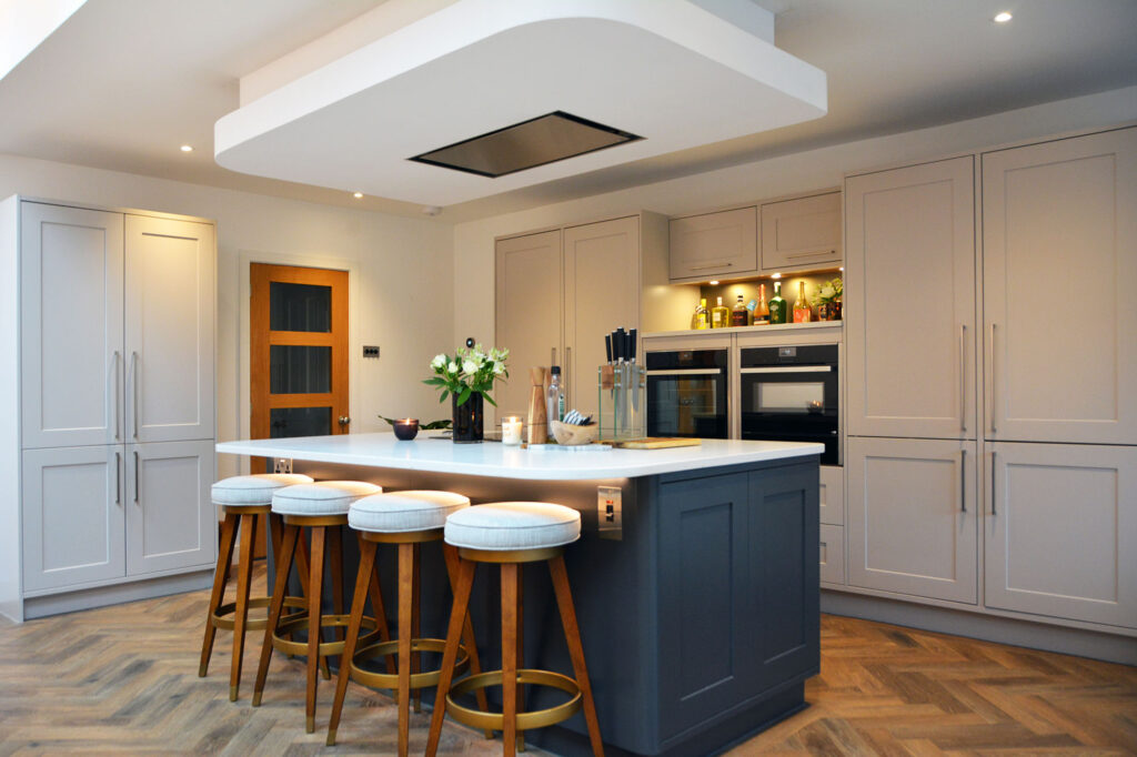 Now Kitchens Marlborough Silk Heritage Grey Painted with Graphite Island Falmouth