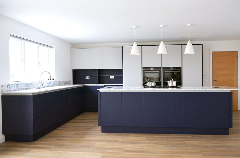 Now Kitchens Navy modern handleless kitchen