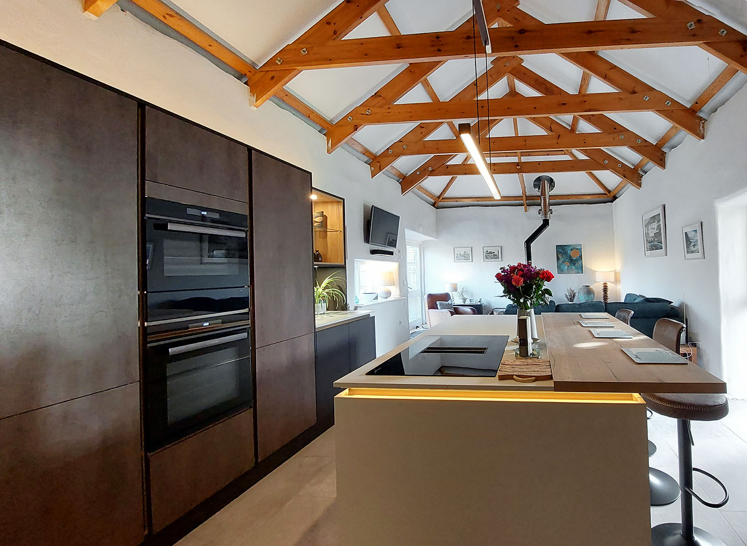 Now Kitchens Burnt umber and copper kitchen Porkellis Cornwall (2)-min