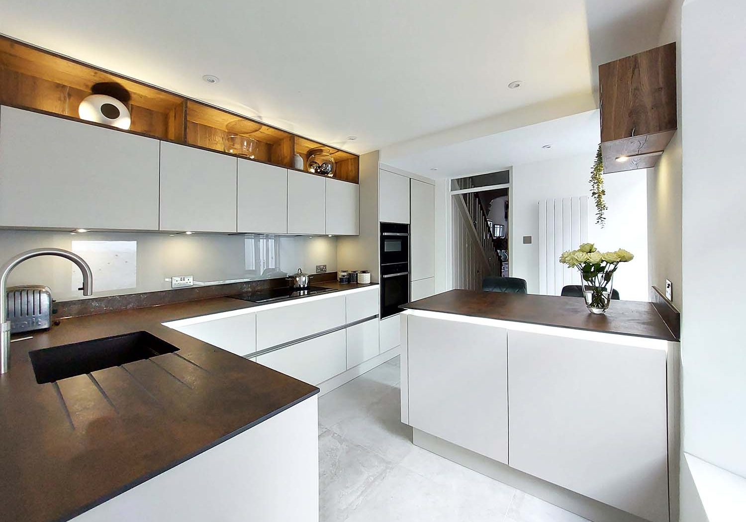 Now Kitchens Falmouth after refurb Sutton heritage grey with florence oak (4)