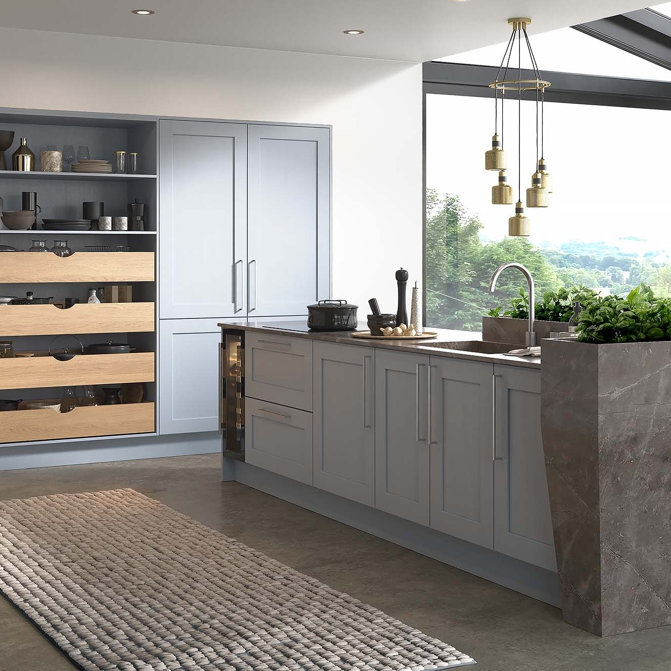 Caledonia Kitchens Syre Painted, Murky Water