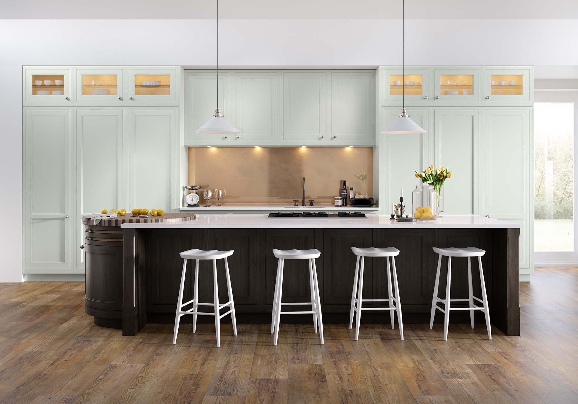 Caledonia Kitchens Torridon Smooth Painted, Farr Beach and Dark Oak